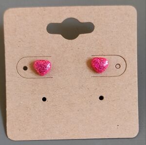 Free w/ Purchase Glitter Heart Stud Earrings